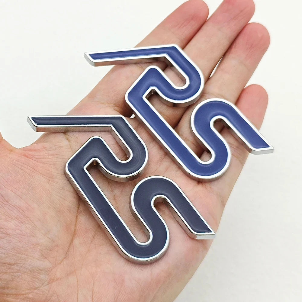 3D Metal RS Logo Badge | Grille, Fender & Trunk Sticker for Ford Fiesta / Focus RS