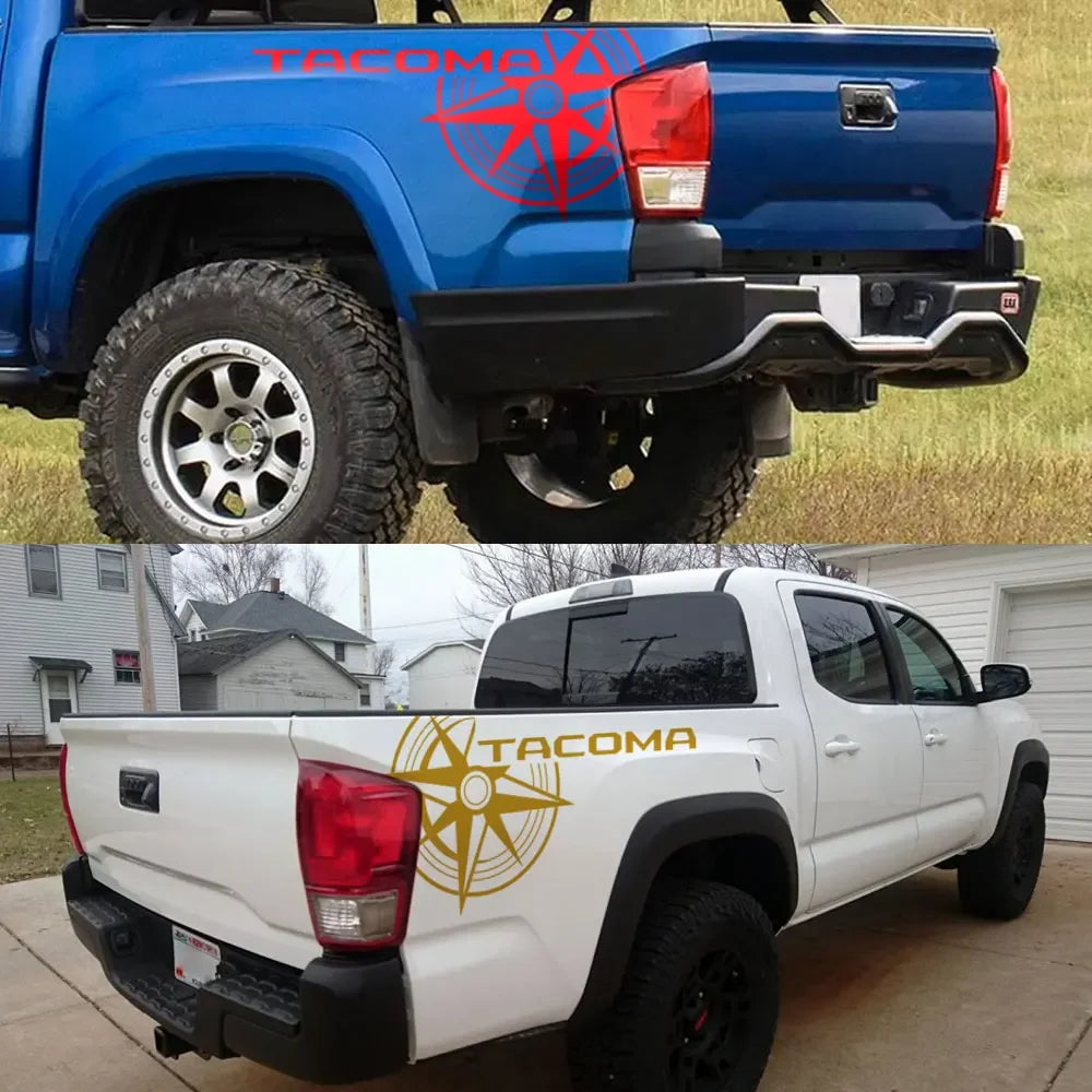 Compass Trunk Bed Side Decal for Toyota Tacoma TRD | 2-Piece Vinyl Film Graphics