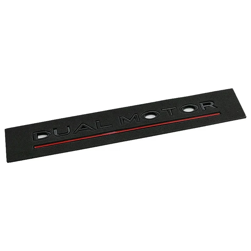 3D ABS DUAL MOTOR Chrome Red Line Emblem Badge for Tesla | Trunk & Body Styling Sticker
