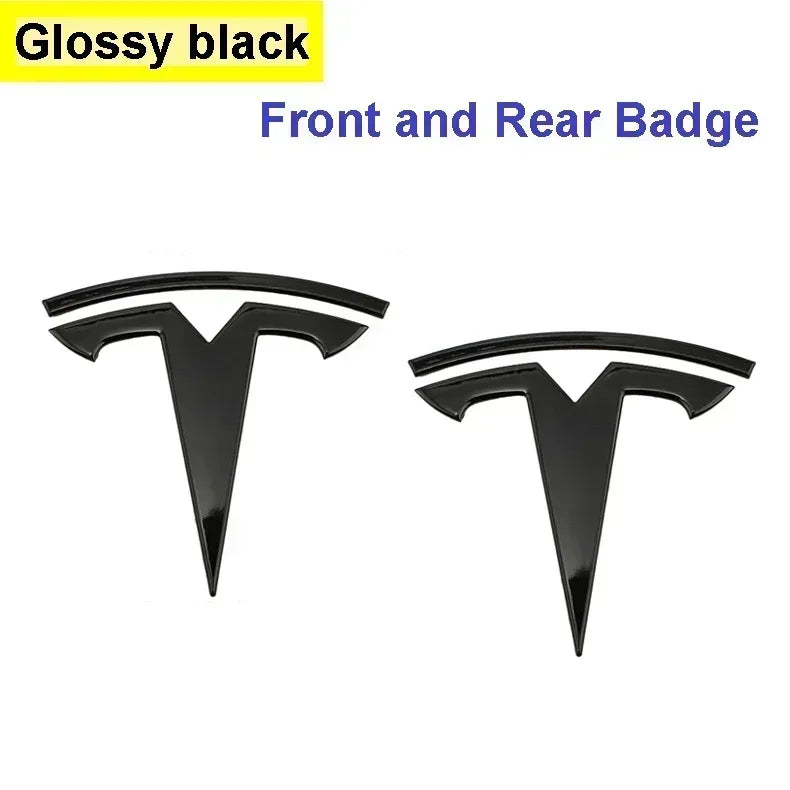 Zinc Alloy Front Hood Logo Sticker for Tesla Model 3 / Model Y | Auto Body Styling Emblem