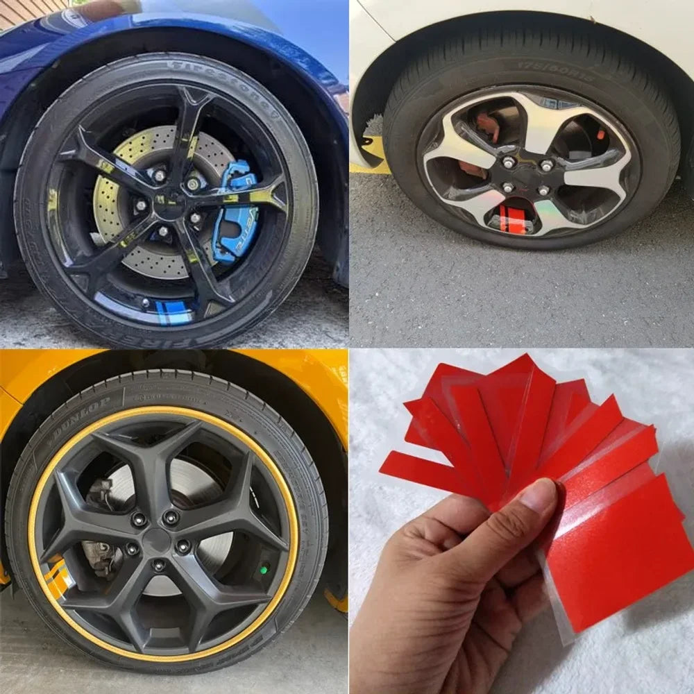 Reflective Wheel Hub Decal Set (6 Pcs) – Rim Cover Sticker | Dodge, Chrysler & Jeep | Red, Yellow, Black