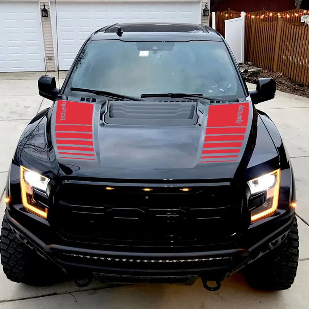 Ford Ranger Raptor & F-150 Hood Bonnet Decal Set – Vinyl Film Sticker (2 Pcs) | 2015–2020, 12 Finishes