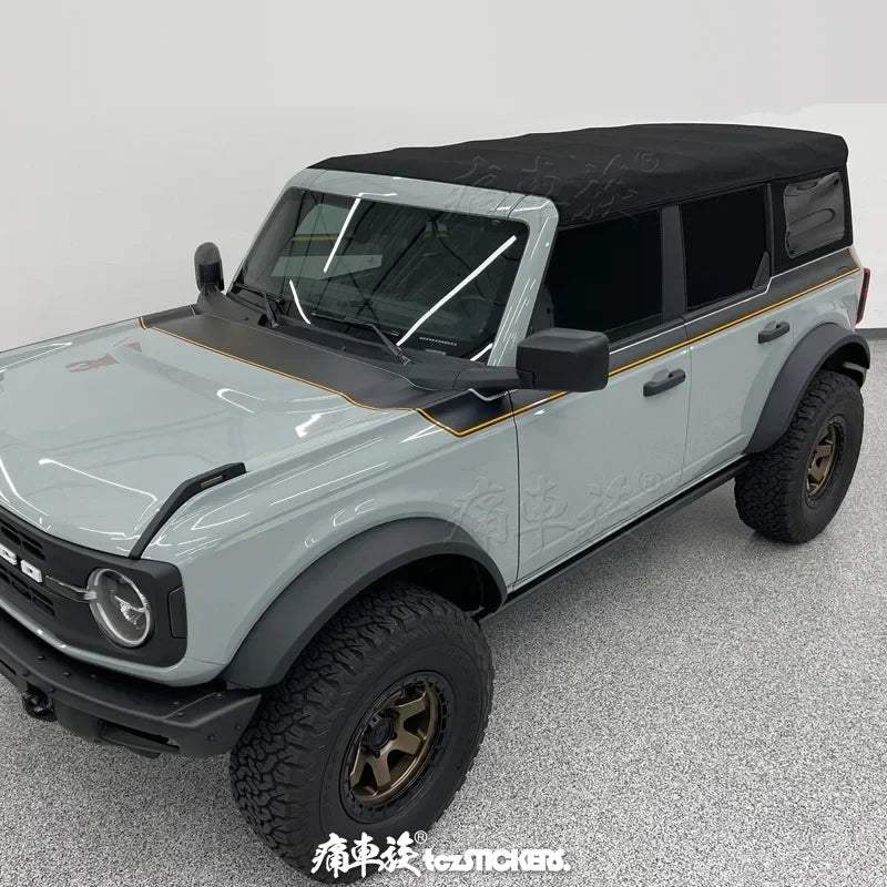 Custom Sports Body & Hood Modification Vinyl Decal Kit for Ford Bronco | PVC Full-Body Wrap