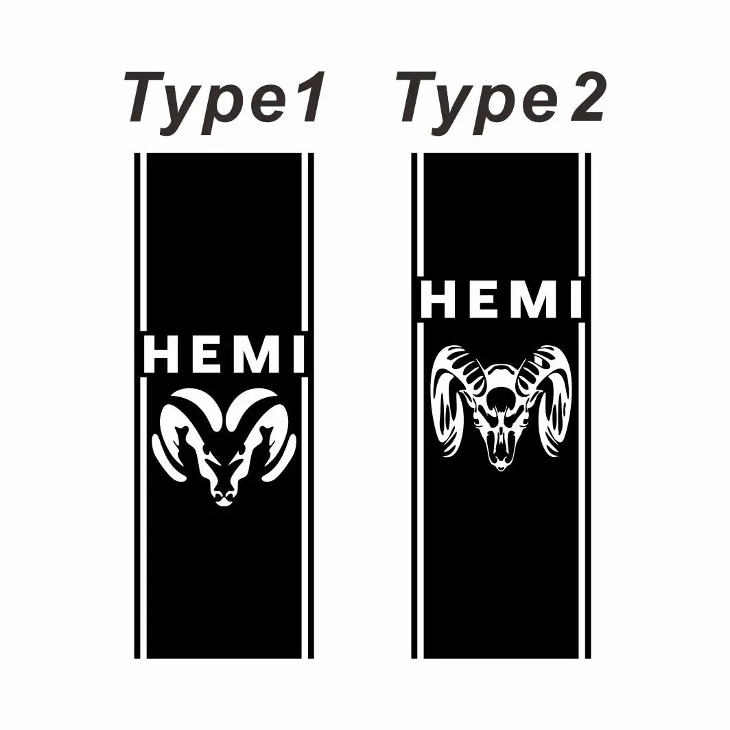 Dodge RAM Creative Stripe Graphic Decal Kit (2 Pcs) – Rear Body Vinyl Sticker | 1500, 2500, 3500, Rebel, Mopar | 2 Styles, 11 Colors