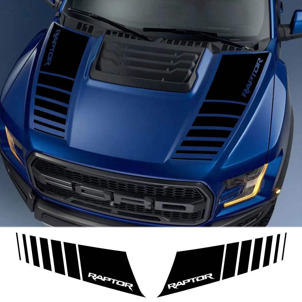 Ford Ranger Raptor & F-150 Hood Bonnet Decal Set – Vinyl Film Sticker (2 Pcs) | 2015–2020, 12 Finishes