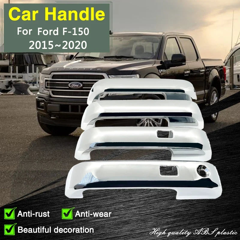 Chrome Smart Door Handle Cover for Ford F-150 (2015–2020) | Exterior Decoration Protective Film