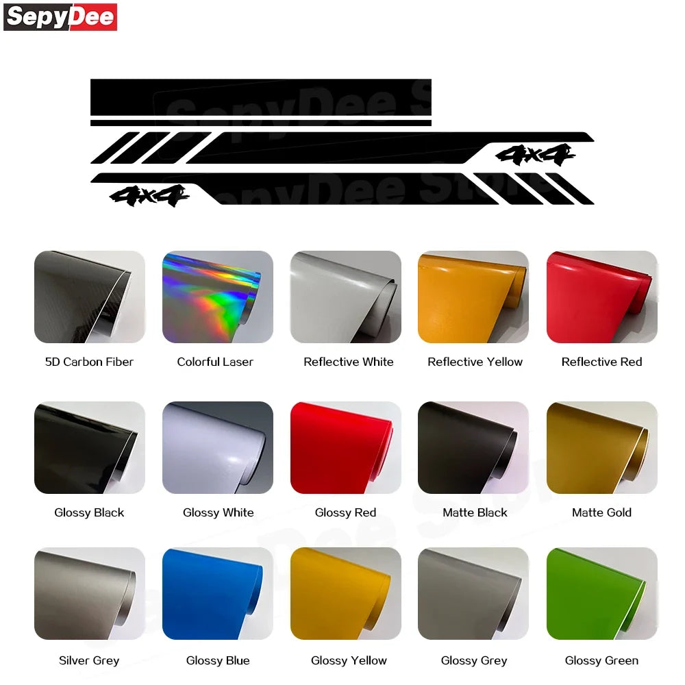 4x4 Hood & Door Side Stripe Decal Kit for Ford Bronco Sport | Full Body Vinyl Tuning Graphics