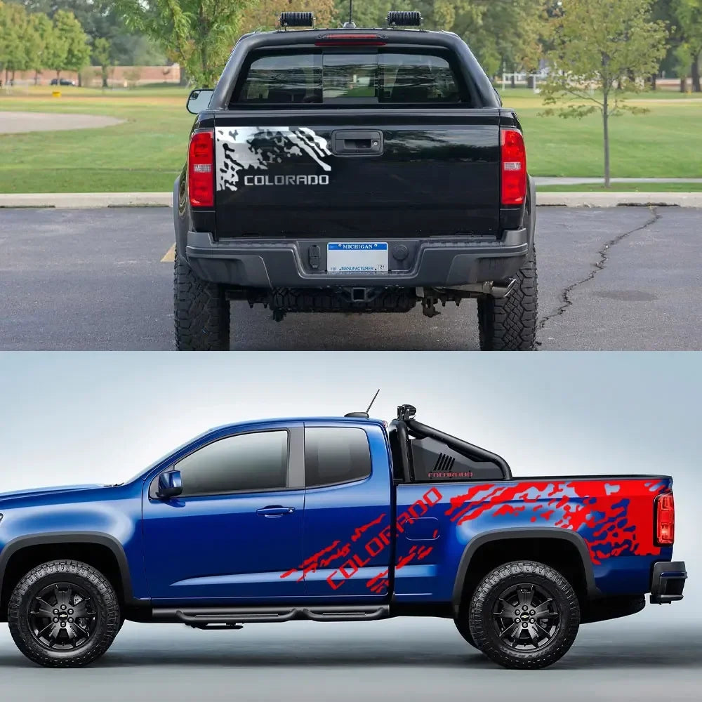 Splash Grunge Body Side Decal for Chevrolet Colorado Z71 | 3-Piece Matte Vinyl Kit