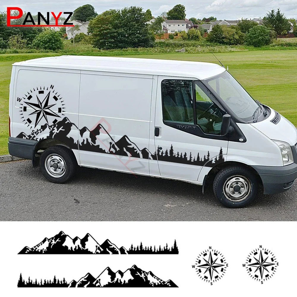 Camper Van / Motorhome Door Graphic Decal for Ford Transit MK6 / MK7 / MK8 | Full-Coverage Vinyl