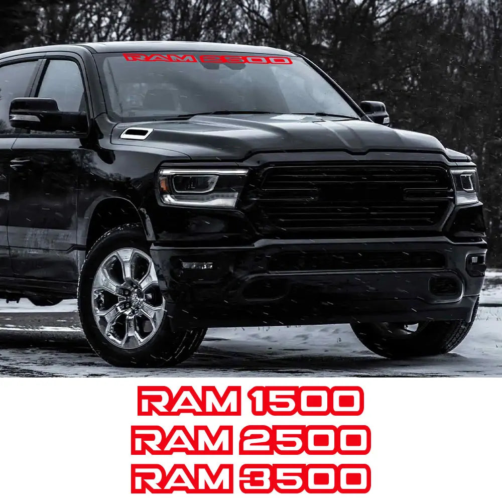 Front Windshield Logo Style Decal for Dodge RAM 1500 / 2500 / 3500 | Vinyl Truck Graphic Cover
