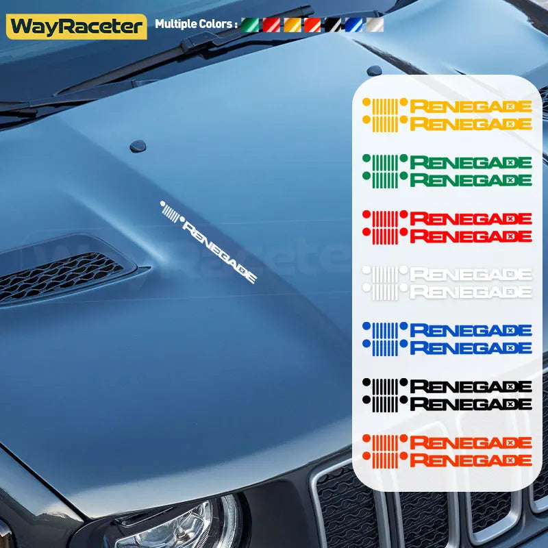 Jeep Renegade Hood & Fender Reflective Decal Kit – Grill Graphic Vinyl | Trailhawk, Sport (2 Pcs)