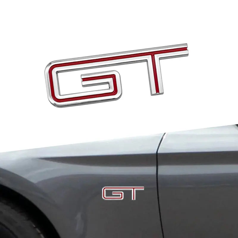 3D Chrome Metal GT Trunk Badge for Ford Mustang | Rear Decal Emblem Sticker