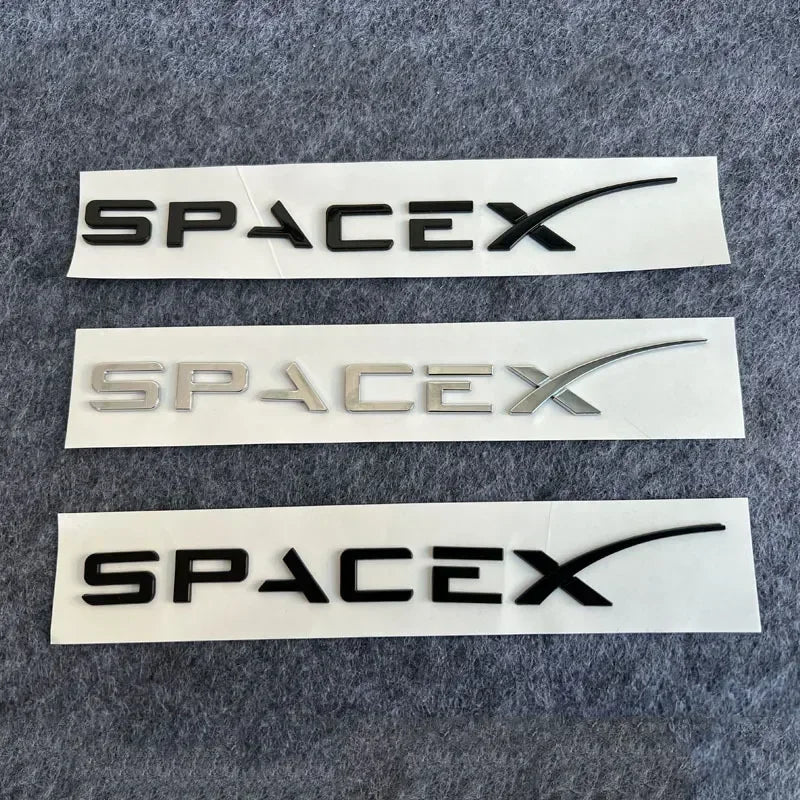 3D ABS SPACEX Letter Emblem Badge for Tesla Rear Tailgate / Trunk | Car Sticker