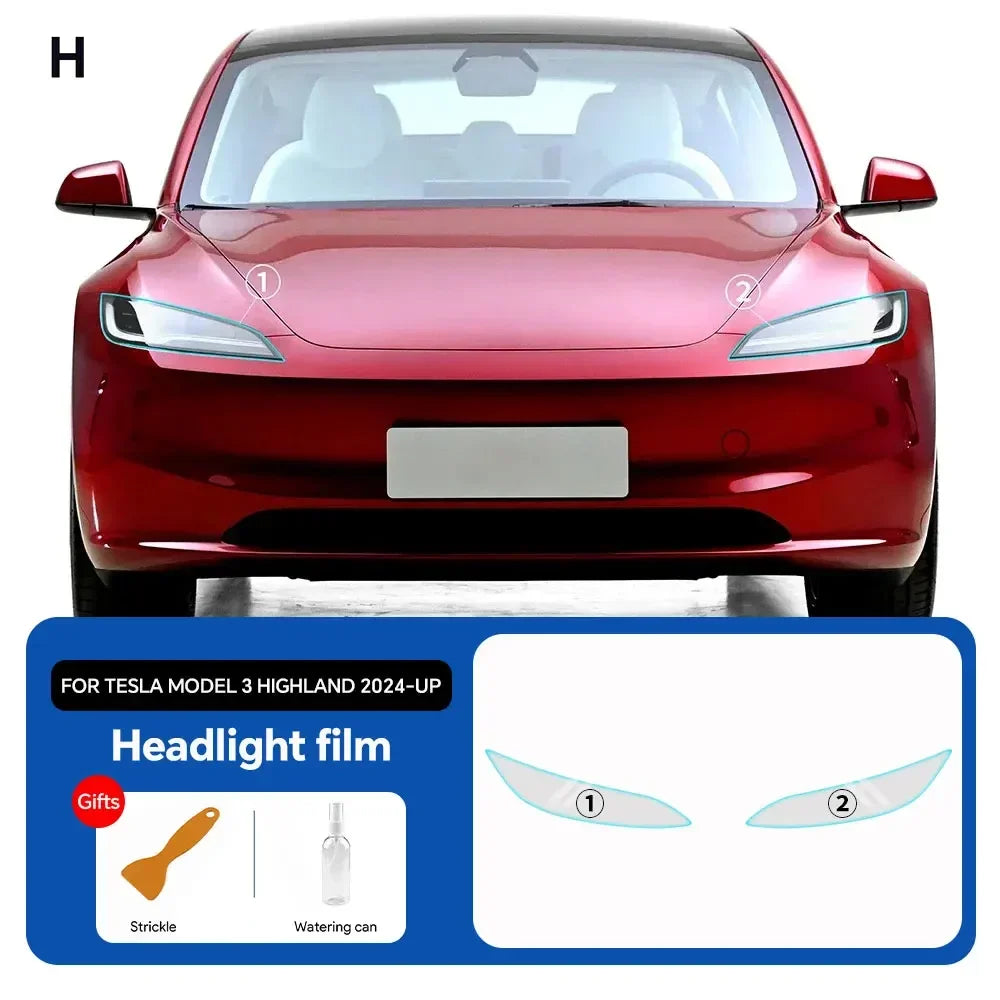 Precut PPF for Tesla Model 3 Highland (2024–2025) | TPU Headlight, Mirror & Door Handle Protection