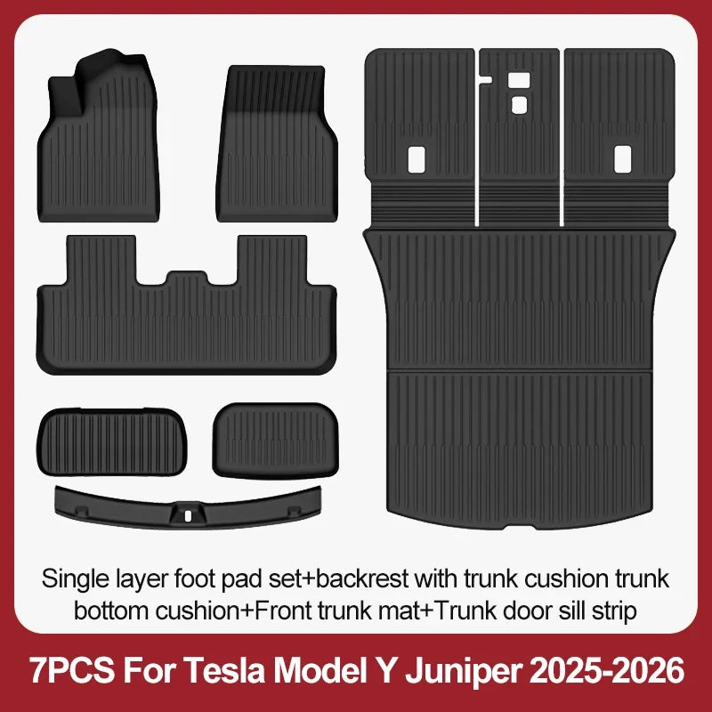 TPE Floor Mats & Luggage Mat for Tesla Model Y Juniper Premium / Performance (2025+) | All-Weather Set