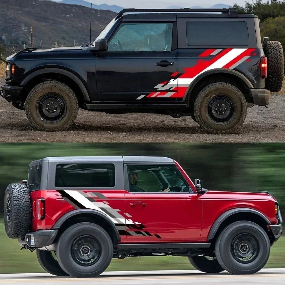 Racing Sport Body Side Vinyl Decal for Ford Bronco SUV | Hardcore Off-Road Graphic Sticker