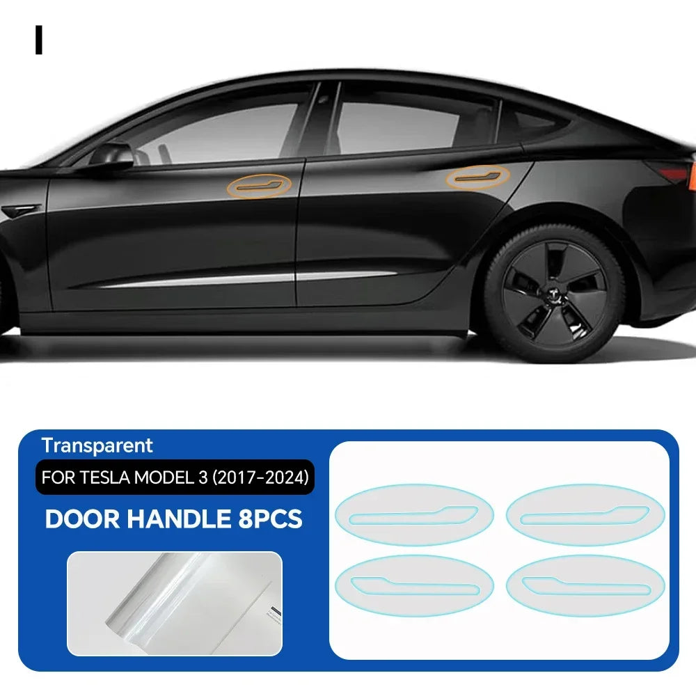 Precut PPF for Tesla Model 3 (2020–2023) | TPU Headlight, Mirror, Door Handle & Tail Light Film
