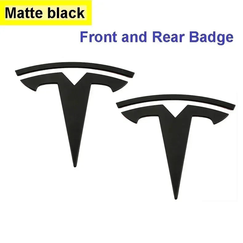 Zinc Alloy Front Hood Logo Sticker for Tesla Model 3 / Model Y | Auto Body Styling Emblem