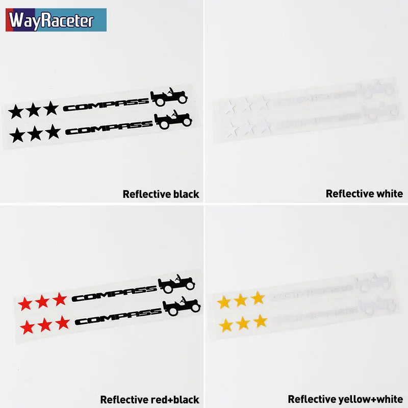 Jeep Compass Willy Edition Star Decal Kit – Reflective Vinyl | Hood, Trunk & Door Pillar (2 Pcs)