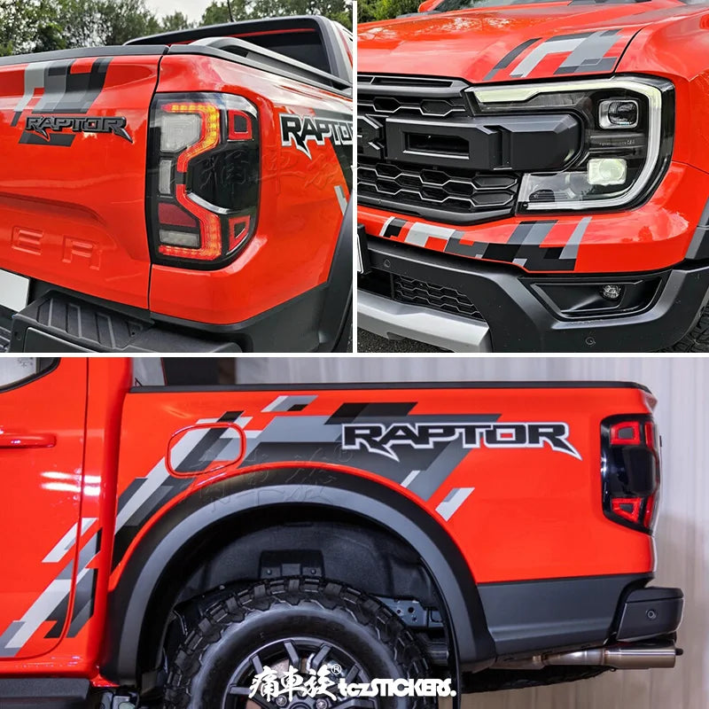 Body & Rear Trunk Exterior Decal for Ford Ranger Raptor (2024) | Custom Sports Vinyl Film