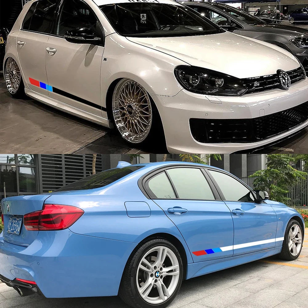 Side Stripe Decal DIY for BMW E46 / E60 / E90 / F30 / F10 | 2-Piece 78.7"x5.1" Vinyl