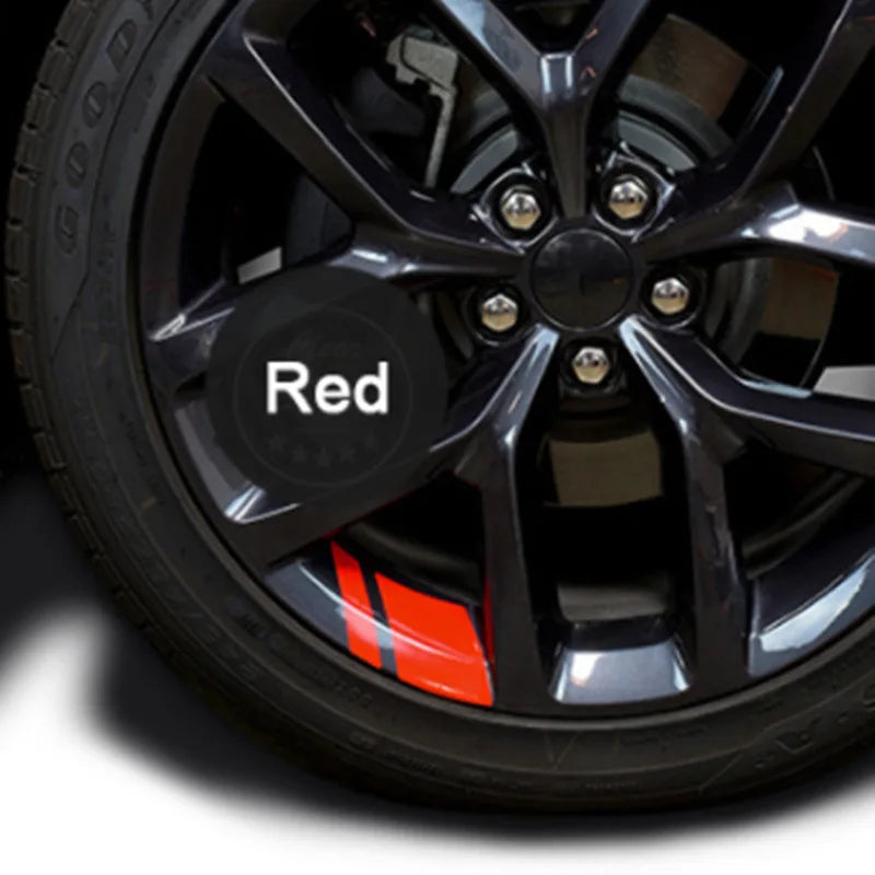 Reflective Wheel Hub Decal Set (6 Pcs) – Rim Cover Sticker | Dodge, Chrysler & Jeep | Red, Yellow, Black