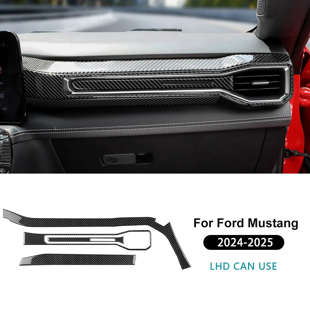 Real Soft Carbon Fiber Interior Trim for Ford Mustang GT / Dark Horse / EcoBoost (2024-2025)