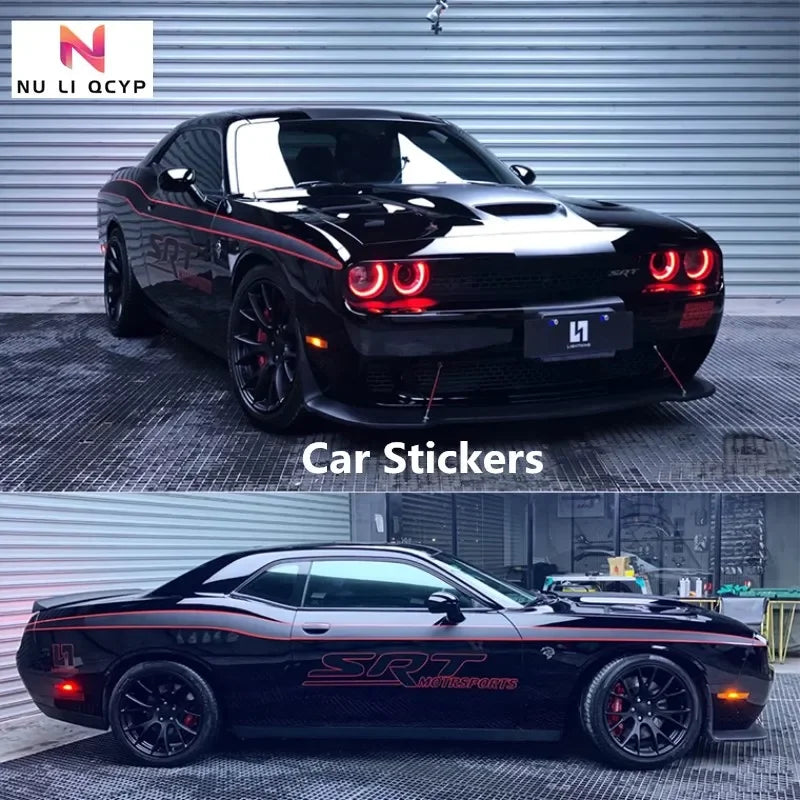 Full Body Hood Custom Decoration Decal for Ford / Dodge Challenger / Dodge SRT | Large-Format Vinyl Kit