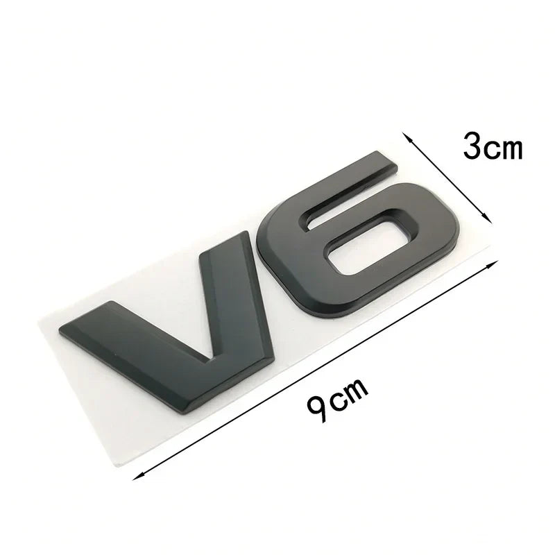 3D V6 Logo Badge Emblem | Universal Auto Decal for Mercedes, BMW, Audi, Ford & More