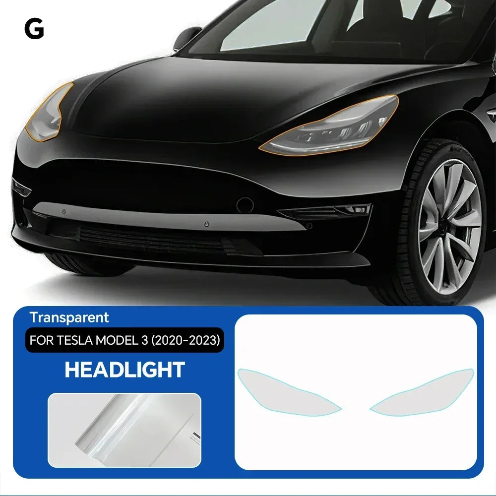 Precut PPF for Tesla Model 3 (2020–2023) | TPU Headlight, Mirror, Door Handle & Tail Light Film