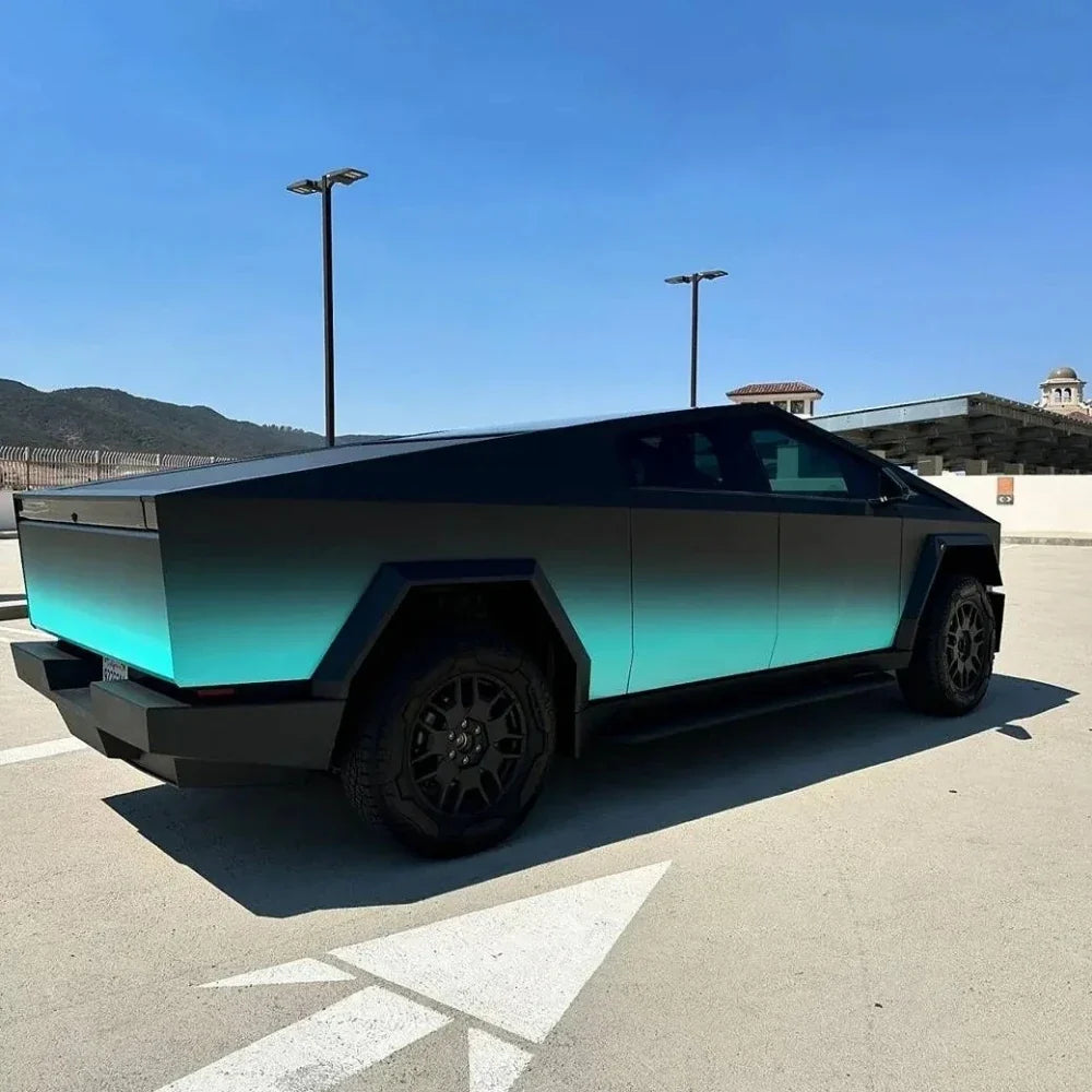 Precut Color Change PPF for Tesla Cybertruck (2024–2026) | DIY Black & Glacier Blue PET Film