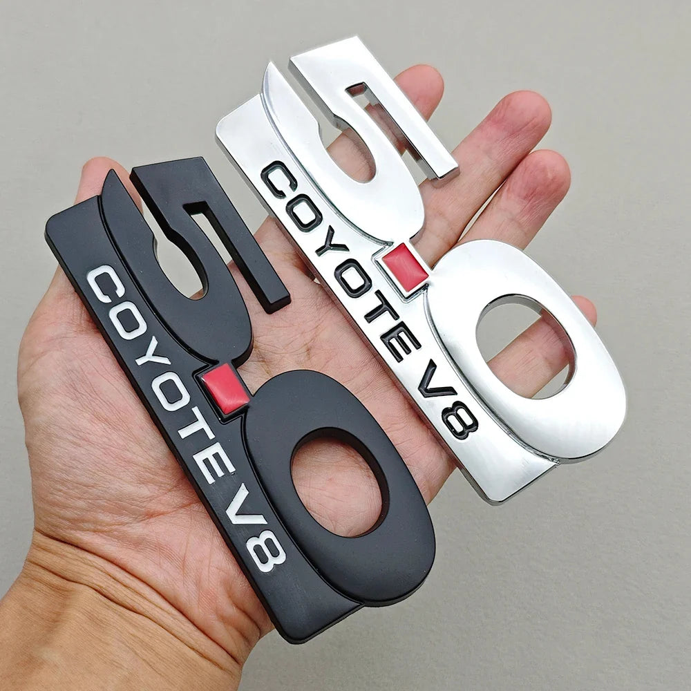 3D Metal 5.0 COYOTE V8 Badge | Grille, Trunk & Fender Emblem for Ford Mustang