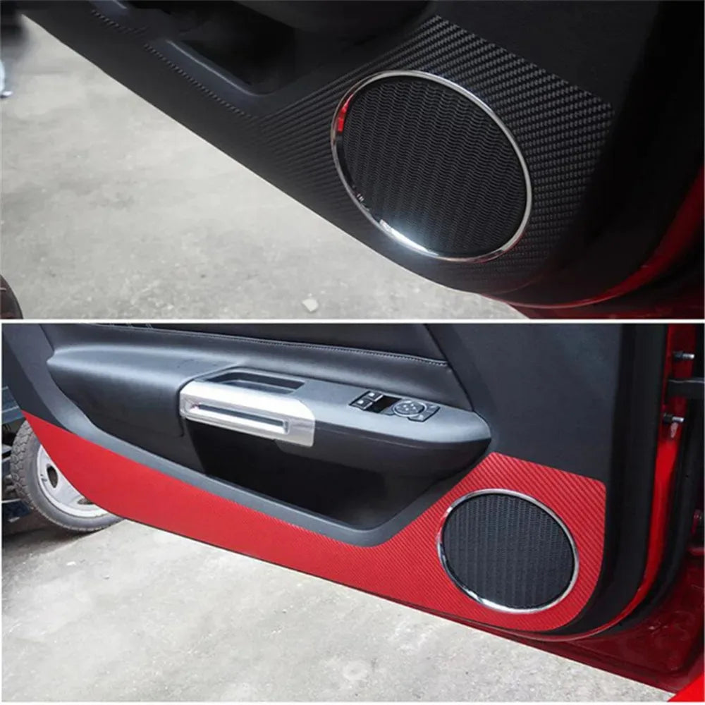 Carbon Fiber Door Anti-Kick Protection Sticker for Ford Mustang (2015-2021) | Sill Decal