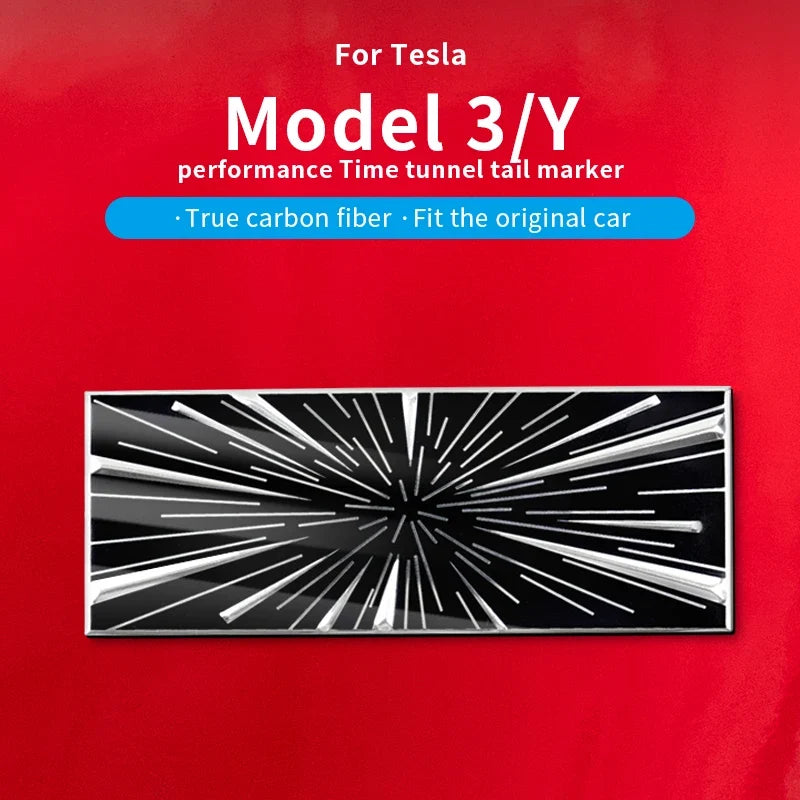 Time Space Tunnel Logo Trunk Badge Decal for Tesla Model 3 Highland | Emblem Sticker