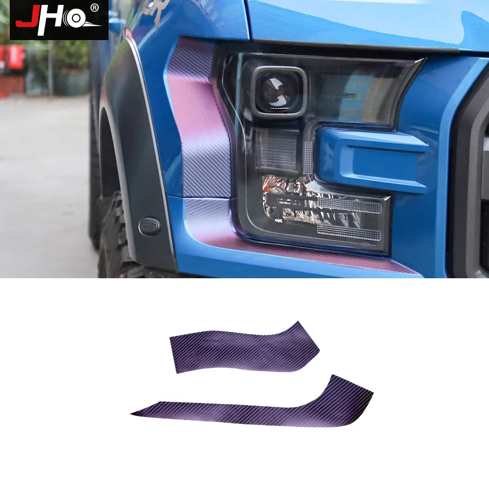 JHO Gradient Carbon Grain Headlight & Tail Lamp Decal for Pickup Trucks | Vinyl Trim
