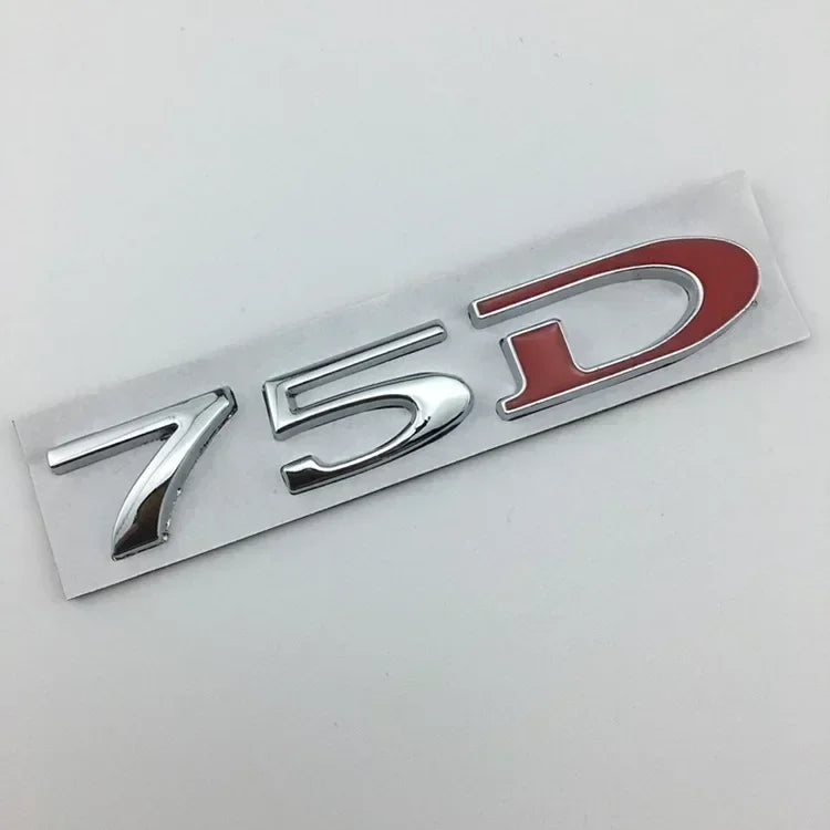 Rear Boot Trunk Tailgate Emblem Badge for Tesla Model 3 / S / X / Y | 75D 85D 90D 100D Sticker