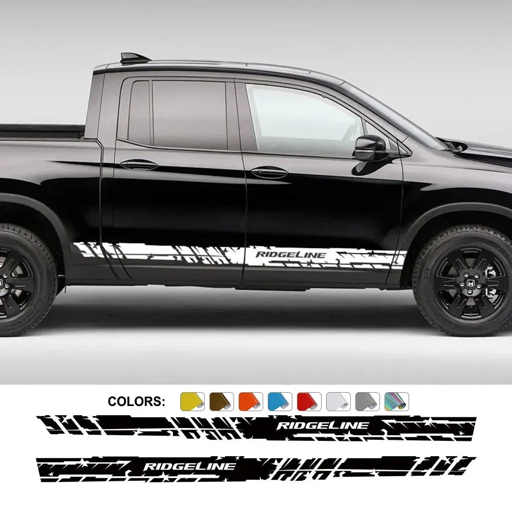 Door Side Skirt Stripe Decal for Honda Ridgeline | 2-Piece Vinyl Pickup Truck Graphic
