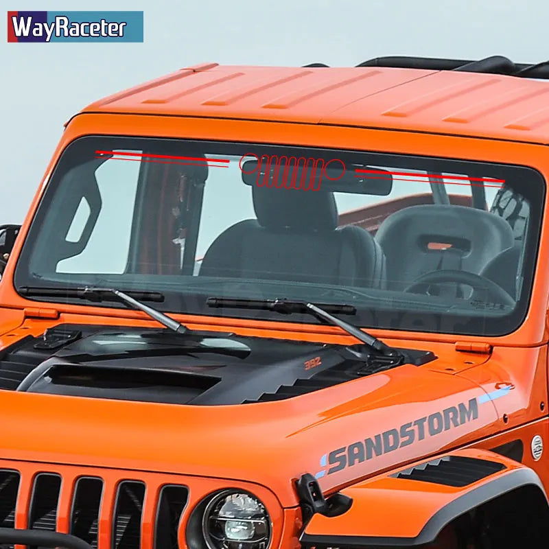 Jeep Wrangler & Gladiator Reflective Grill & Windshield Decal – Vinyl Window Graphic | JK JL, Gladiator, Renegade