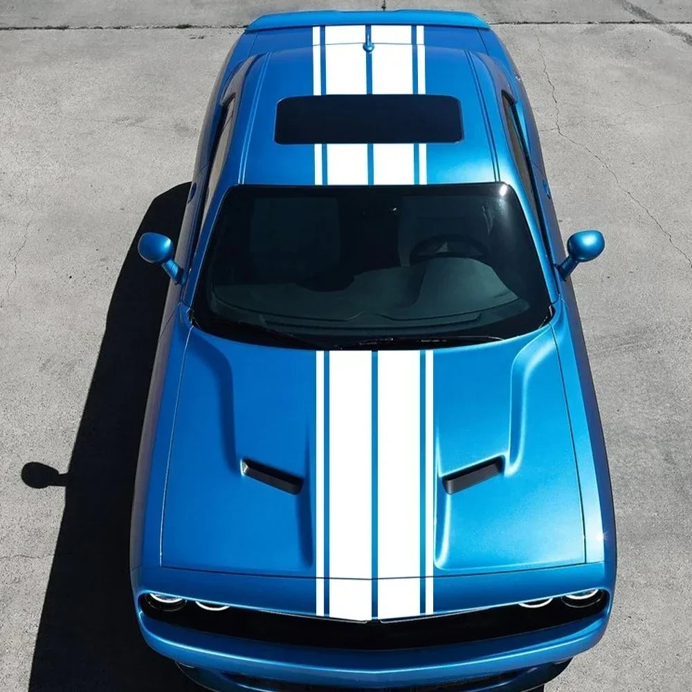Racing Stripe Hood & Trunk Decal Kit for Dodge Challenger SXT / R/T / SRT (2011–2024) | Vinyl Body Graphics