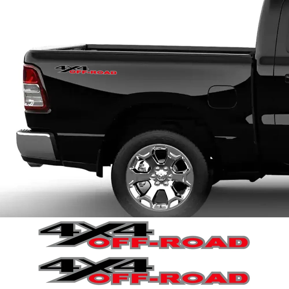 4x4 Off-Road Graphic Decal for Ford F-150 / Silverado / Sierra / RAM / Dmax | 2-Piece Trunk Vinyl Sticker