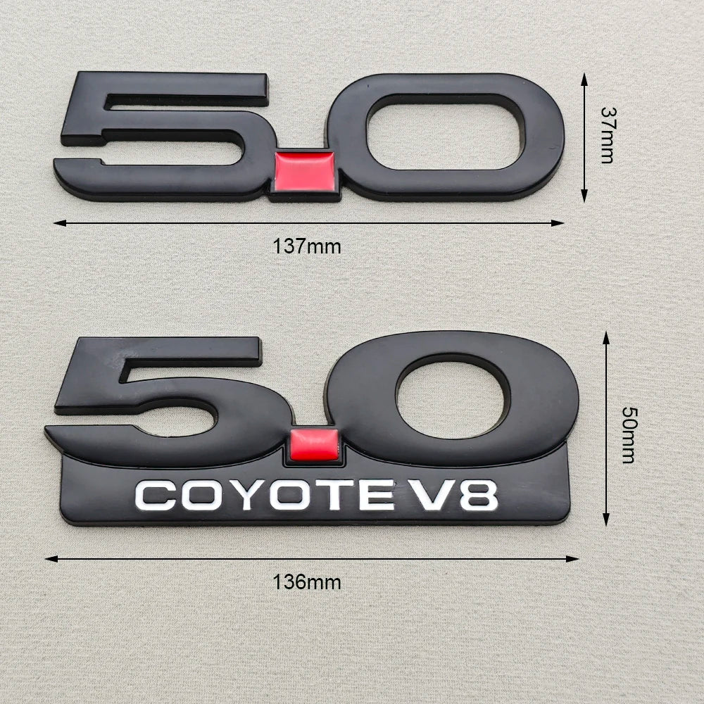 3D Metal 5.0 COYOTE V8 Badge | Grille, Trunk & Fender Emblem for Ford Mustang