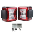 Jeep Wrangler JK 2007 - 2017 / JL 2018+ Smoked LED Tail Light Assembly with Turn Signal / Brake / Running / Reverse Functions (EU Version / Pair)
