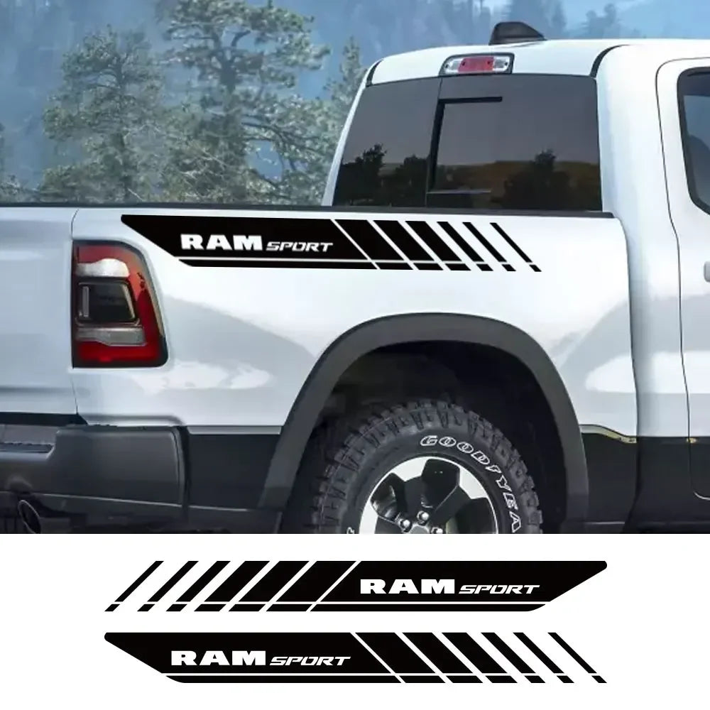 Sport Rear Trunk Side Letter Decal for Dodge RAM | 2-Piece Vinyl Truck Graphic