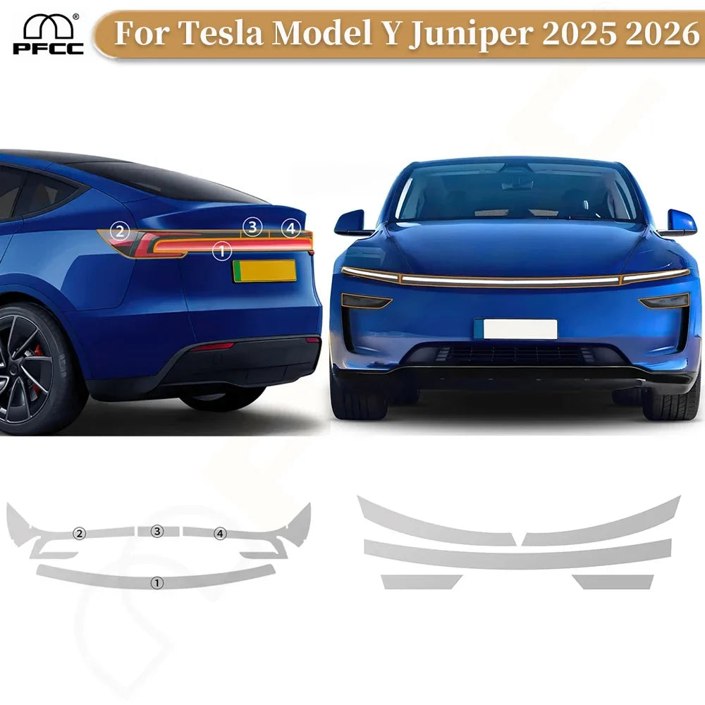 Precut PPF for Tesla Model Y Juniper (2025–2026) | TPU Headlight, Tail Light & Pillar Protection