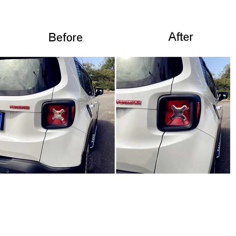 Angry Eyes Headlight & Dark Smoke Tail Light Decal for Jeep Renegade (2015–2022) | Matte Black Vinyl