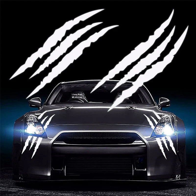 Ghost Claw Hood Vinyl Sticker | Creative Reflective Modification Decal for Cars