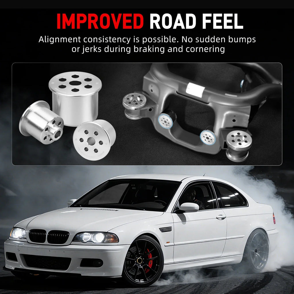 BMW E46 3 Series & E85 Z4 Solid Billet Aluminium Rear Differential Bushing Set 1999 - 2008 (Excludes E46 M3 / Z4M / Replaces 33176770788 / 33176751808 / 33171093175 / 33171093565)