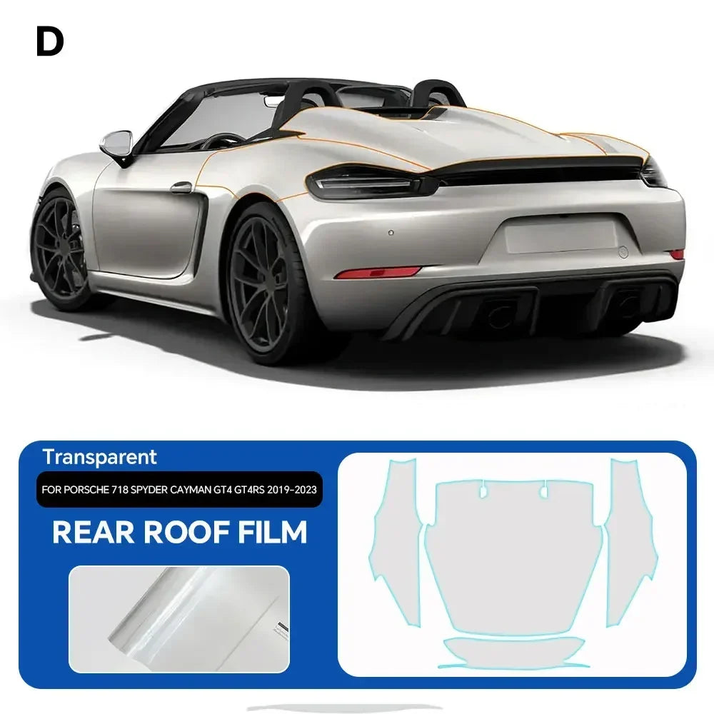 Precut PPF for Porsche 718 Spyder / Cayman GT4 / GT4 RS (2019–2023) | TPU Paint Protection Film