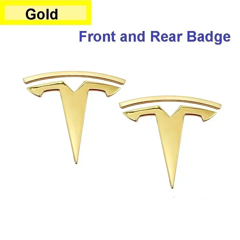 Zinc Alloy Front Hood Logo Sticker for Tesla Model 3 / Model Y | Auto Body Styling Emblem