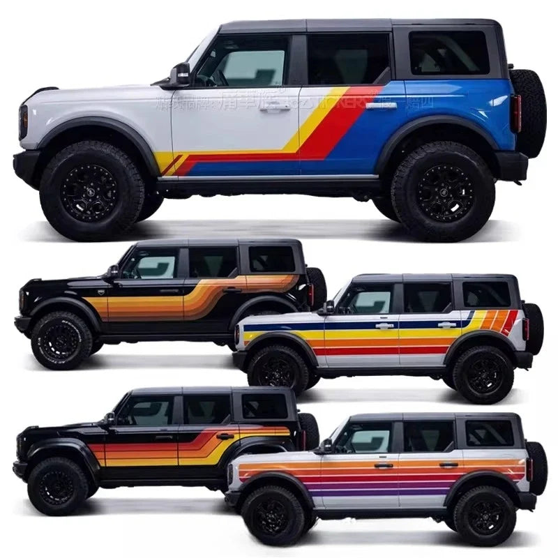 Full-Body Appearance Modification Sport Vinyl Decal Kit for Ford Bronco | Customized PVC Wrap